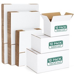 Eupako 30 Pack Small Shipping Boxes 6x4x4 & 9x6x4 & 10x7x5 Inches, White