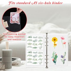 30 Sheets A5 Clear Binder, 1/2/4 Plastic Sleeve for 7.5 X 5.9 Inches,