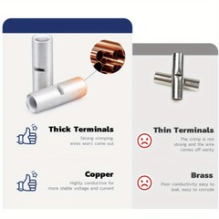 Non Insulated Butt Connectors Kit 240pcs Butt Connectors for Wiring Pure Copper
