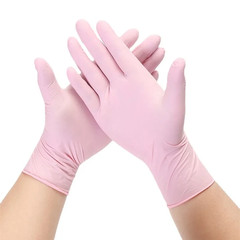 20/50/100PCS Pink Nitrile Gloves Disposable Latex Gloves Powder Free for Househo