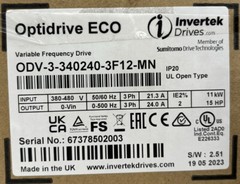 INTERVEK DRIVES OPTIDRIVE ECO ODV-3-340240-3F12-MN VARIABLE FREQUENCY 480V 15HP