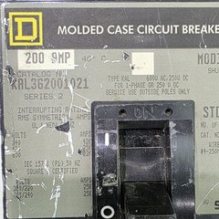 Square D KAL362001021 200A 600VAC 3-Pole Thermal-Magnetic Circuit Breaker