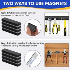 2 Pack Neodymium Bar Magnets 40x10x5mm Strong Rare Earth w Adhesive