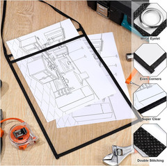 Geyee 50 Pack Job Ticket Holders Work Order Pockets for 9 X 12 Inch Hanging Slee