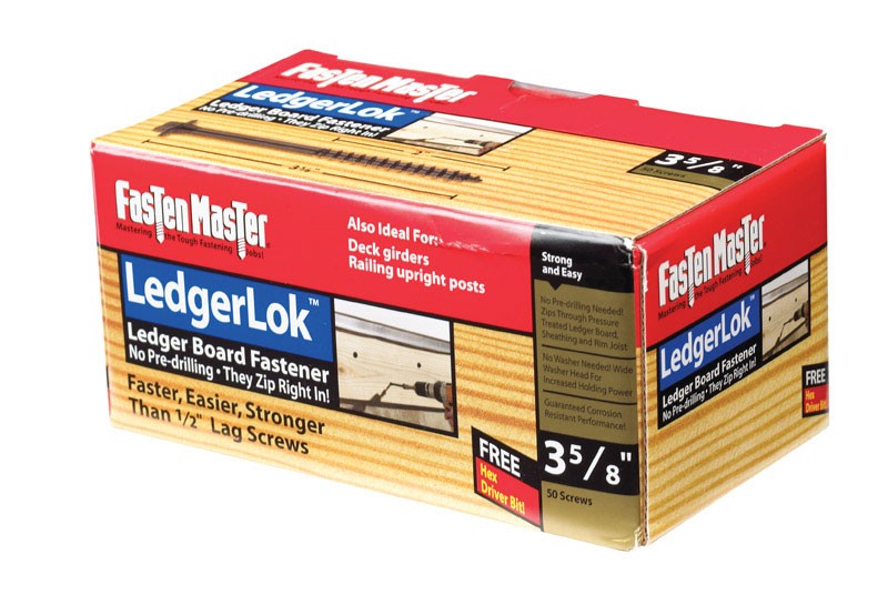 5-Box FastenMaster LedgerLok No. 3 3-5/8 in. Hex Washer Head Deck Screws
