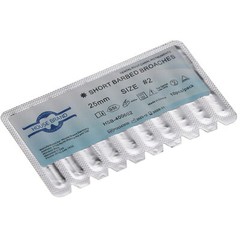 House Brand Dentistry 400602 HSB Barbed Broaches #2 XX-Fine 25mm Sterile 10/Pk