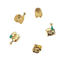 Dental Orthodontic Gold Brackets Mini Roth 022 Hooks 345 Brace AZDENT