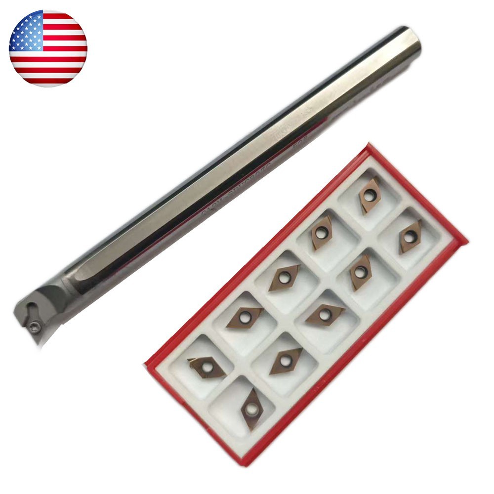 Solid Carbide Boring Bar 12mm*150mm C12M-SDUCR-2 + 10PCS DCMT 070201 USA