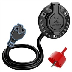 15A 125V AC Port Plug, 5-in-1 T-Blade Adapter & 18” Extension Cord Waterproof