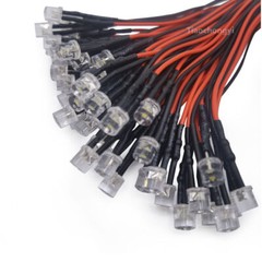 12-24V 3mm 5mm Pre Wired Flat Top LED lights Emitting Diode White Red Green RGB