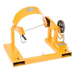 Forklift Tilting 55 Gallon Drum Dumper Steel Yellow 800 Lb. Capacity