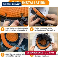 Hard Hat Top Pads and Sweatbands for Safety Helmet, Washable Hard Hat Cooling Li