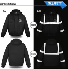 High Visibility Reflective Jackets for Men, Waterproof Safety Jacket for Men wit
