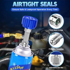 Can Tap, R1234YF Self-Sealing and Puncture Style Can Tap Valve with Tank Ada