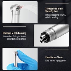 10PCS Dental High Speed Handpiece 4 Holes Air Turbine for NSK PANA MAX Style