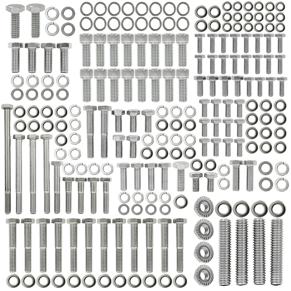 Stainless Steel Hex Bolt Kit for Ford 260 289 302 Engines – 228 Pcs Nuts & Bolts
