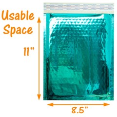 8.5×12 Holographic, Pink, Teal METALLIC BUBBLE MAILERS, Color Padded Envelopes!