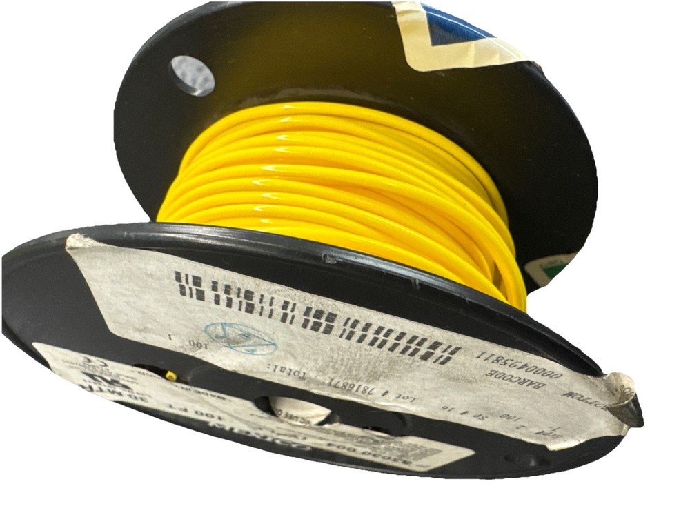 100 Feet Belden CDT Hookup Wire Yellow #16 TFE Stranded Silver Coated High Temp