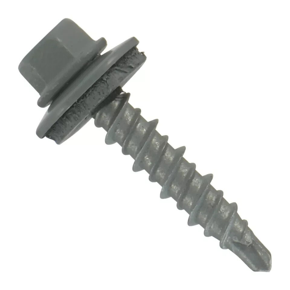 250pcs, #10 size 1.5″ Metal Siding / Roofing Screws Hex Head Dawn Gray