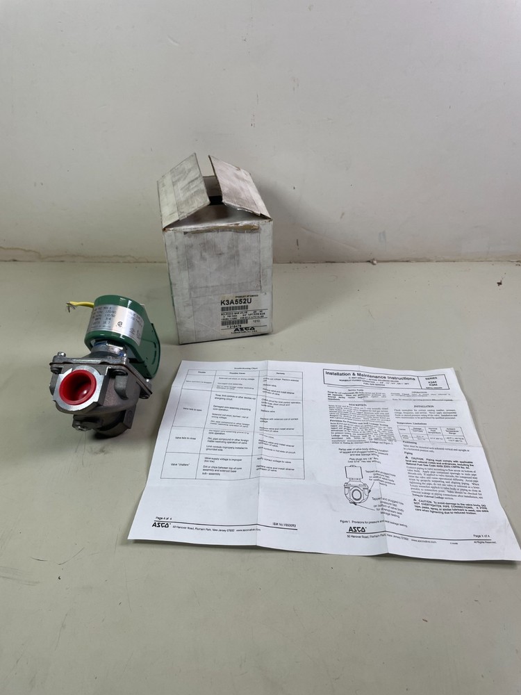 ASCO K3A552U Solenoid Gas Valve 3/4″ NPT 2 Way Normally Closed