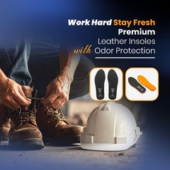 HANDARTE Memory Foam Work Insoles for Standing All Day | Premium Leather Boot…