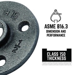 1/2 In. X 2.5 In. Black Iron round Mini Floor Flange Fitting (10-Pack)