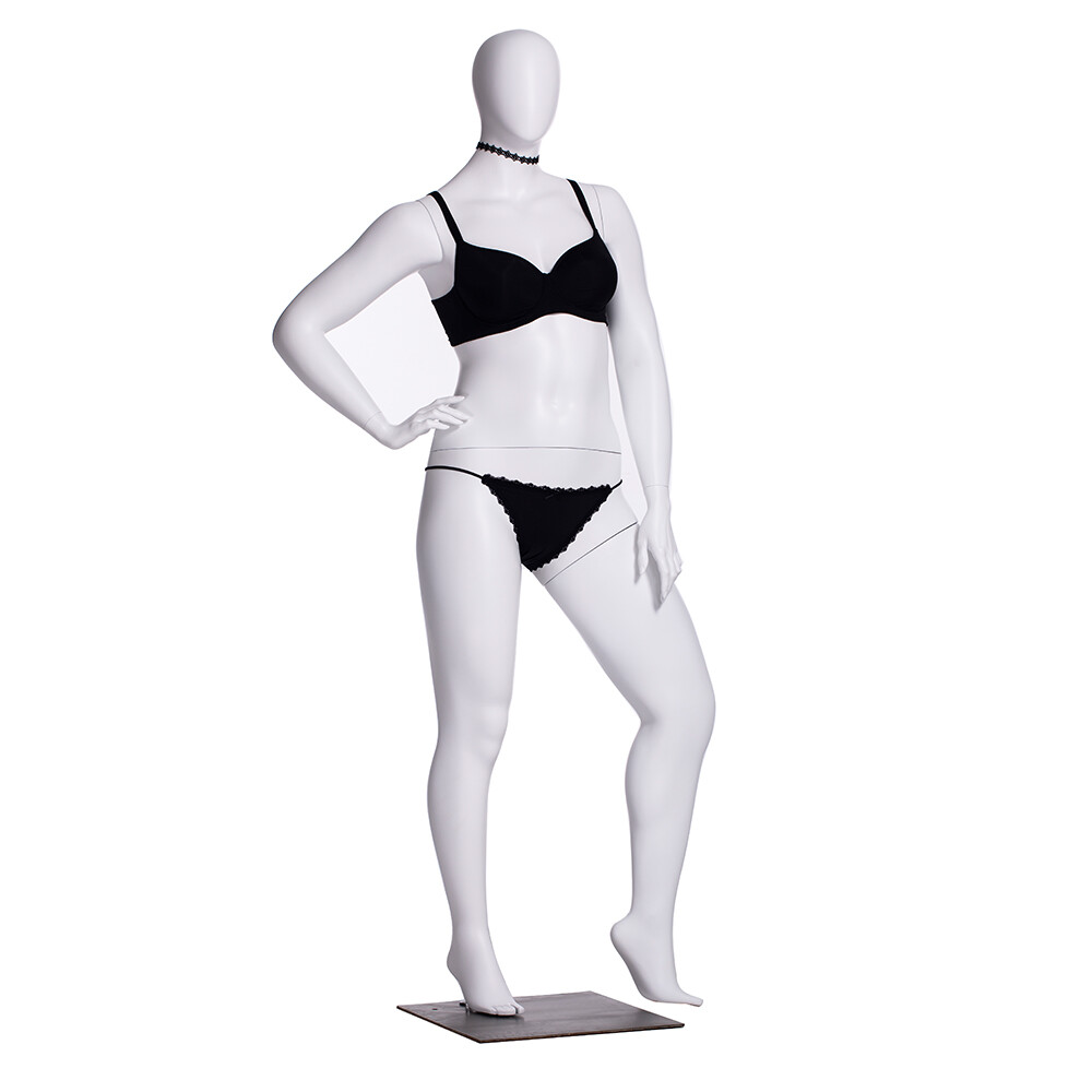 Matte White Adult Female Fiberglass Plus Size Egg Head Fashion Mannequin