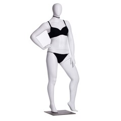 Matte White Adult Female Fiberglass Plus Size Egg Head Fashion Mannequin