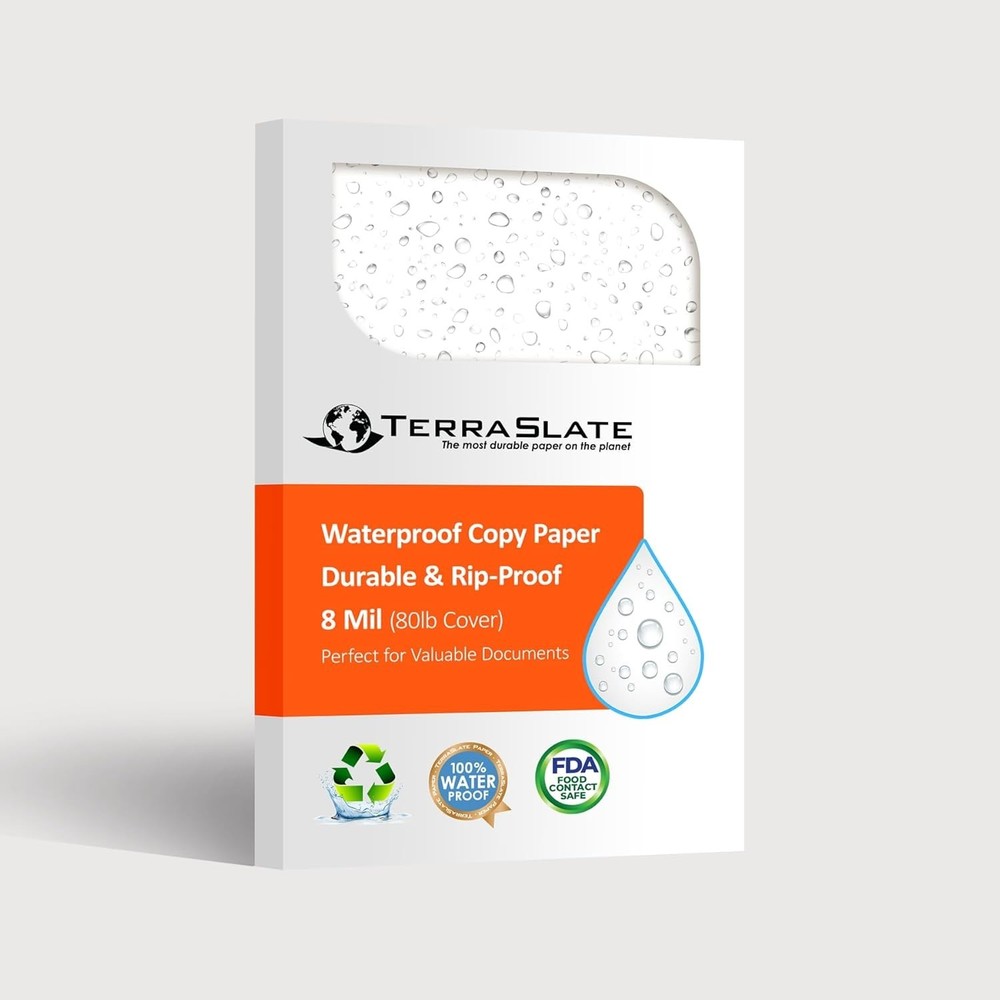 TerraSlate (1000 Sheets) Premium Weatherproof Printer Paper 8.5 x 11 In Letter