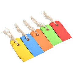 1000 of 4 3/4″ x 2 3/8″ Size 5 Colored Inventory Shipping Hang Tags with String