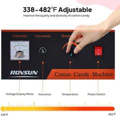 ROVSUN 15 Inch Cotton Candy Machine Commercial, Candy Floss Maker Electric Cotto