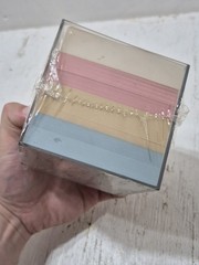 Vintage 1980s 1990s Memo Cube Note Pad Stack Desk Holder Stationery Paper
