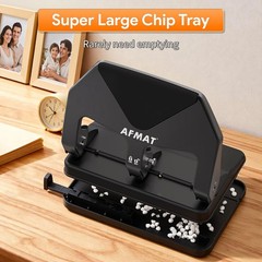 Heavy Duty 3 Hole Punch – 50 Sheet Capacity, Reduced Effort, Adjustable Guide, L