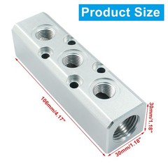 Litoexpe 3 Way Pneumatic Manifold Air Distribution Block, G1/2 Supply Port, G…