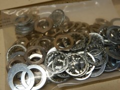 50 Sets of 1/4 Shaft Standard Potentiometer Hardware NOS Nut Washer Star Washer