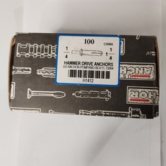 1/4 x 1-1/4″ Hammer Drive Anchors US Anchor H1412 Box of 100 pcs