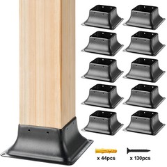 VEVOR 10Pcs 4×4 Post Base Brackets Heavy Duty for Standard Wood Post Anchor