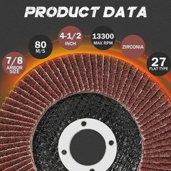 4.5 Inch Flap Discs 40 PCS – Assorted Grit 40 60 80 120 Aluminum Oxide…