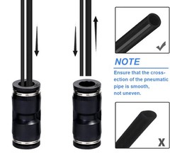Push To Connect Fittings Straight Union For 1/2″ OD Pneumatic Air Line 5Pcs
