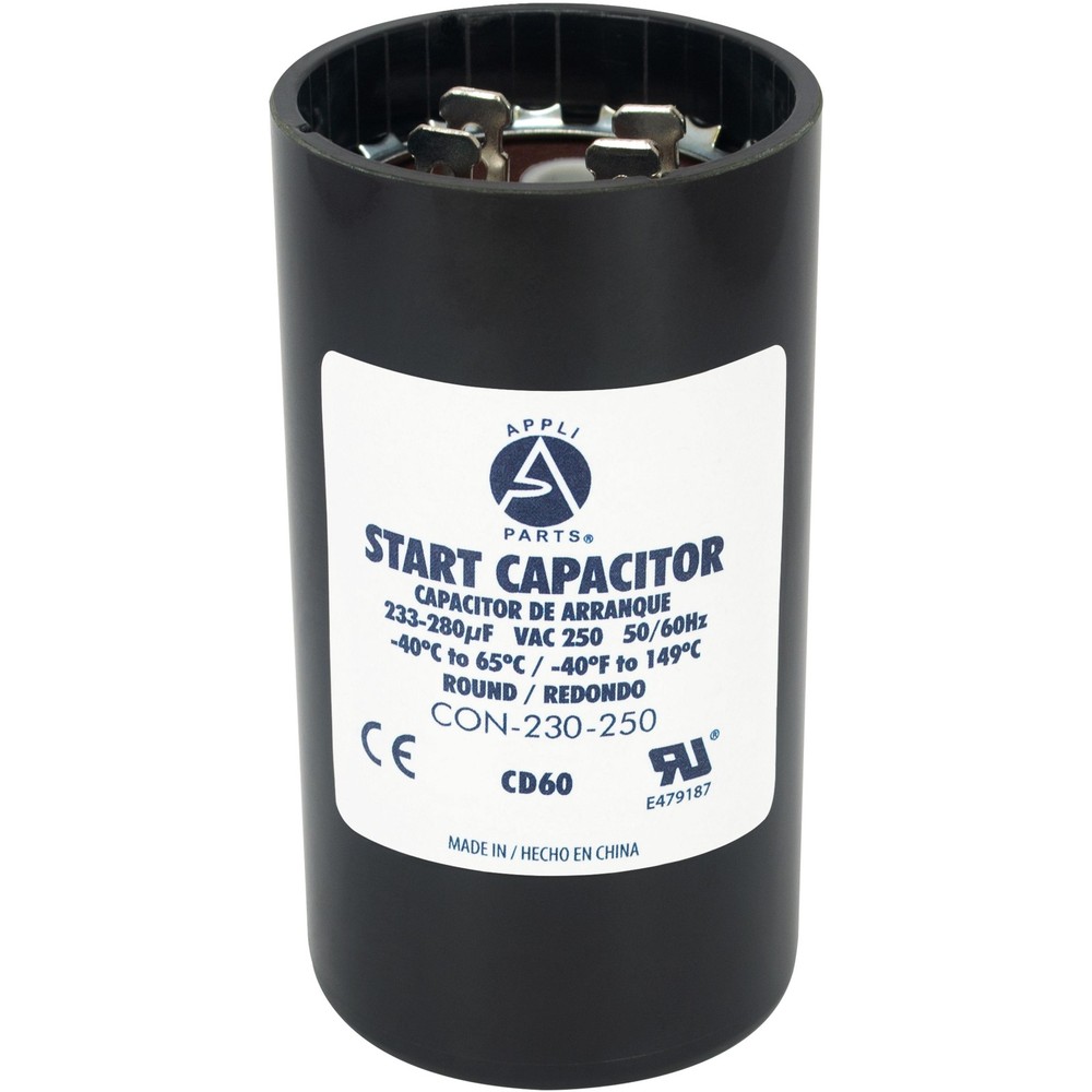 Appli Parts CON-230-250 Motor Start Capacitor 233-280 MFD uF, 250 VAC. Universal
