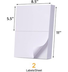 50x 8.5×5.5 Half Sheet Shipping Labels Adhesive Mailing Stickers – Laser Ink Jet
