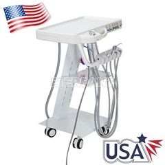 Portable Dental Mobile Delivery Unit System 4 Holes Suction Cart with Socket