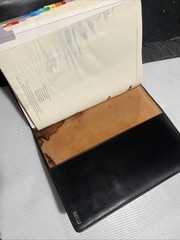 Vintage 1993 GUCCI 5 Ring Binder Black leather Made In Italy Complete All Page