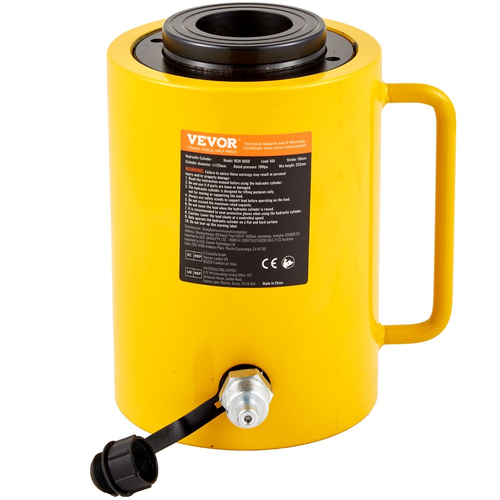 VEVOR 60 Ton 50mm / 4in Stroke Hollow Plunger Hydraulic Cylinder Jack