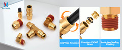 43 PCS Brass DOT Air Line Fittings Kit for Semi Truck Trailer Brake System, USA
