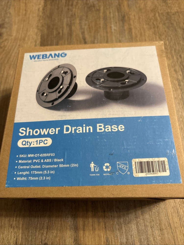 WEBANG Shower Floor Drain Base Flange w/Adjustable Ring MW-OT-02BRF03, 5.3×2.3″