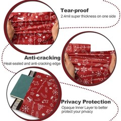 50 PCS Christmas Poly Mailer 14.5×19 Inch Holiday Shipping Bags Clothing Thick