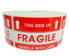2×3, THIS SIDE UP/FRAGILE/HANDLE WITH CARE, 500 labels per roll 1-40 RLS