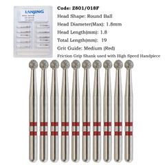 Zirconia Diamond burs Egg Football Ball Round End Taper FG 368 856 881 Fine Grit