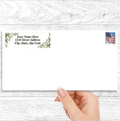 60 Return Address Labels Personalized Printed 3/4 x 2 1/4 Corner Leaves